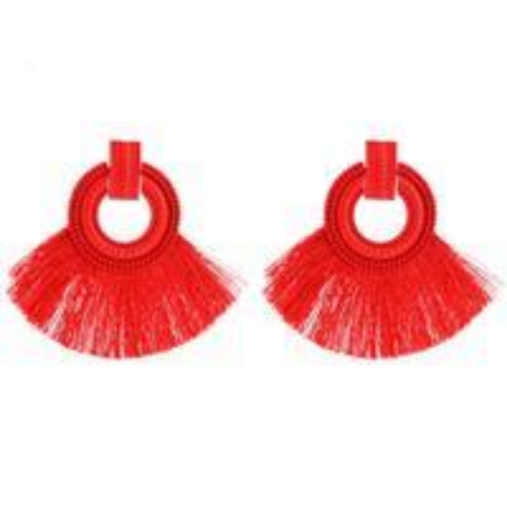 Fan Shapped Tassel Earings